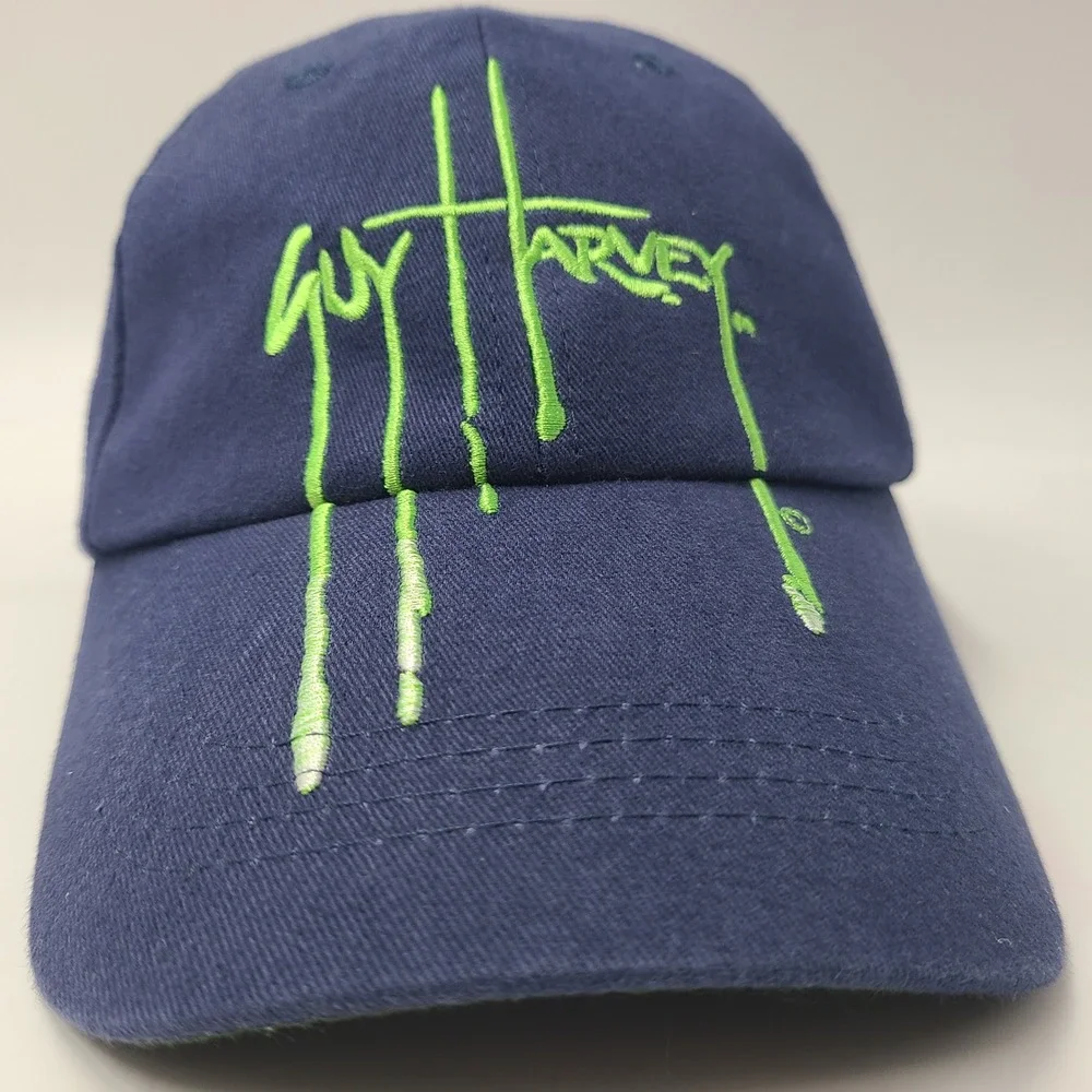 Guy Harvey Hat Adjustable Blue Green Fishing Drip‎ Ooze Logo Casual Outdoors Men